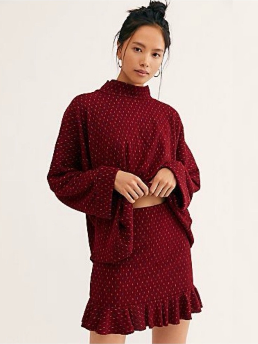 Free People ruffled set the mood skirt NWOT